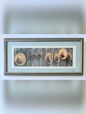 DICK BROWN FRAMED PHOTOGRAPH AMISH HATS AND HORSE SHOES SIGNED, NUMBERED L.E.